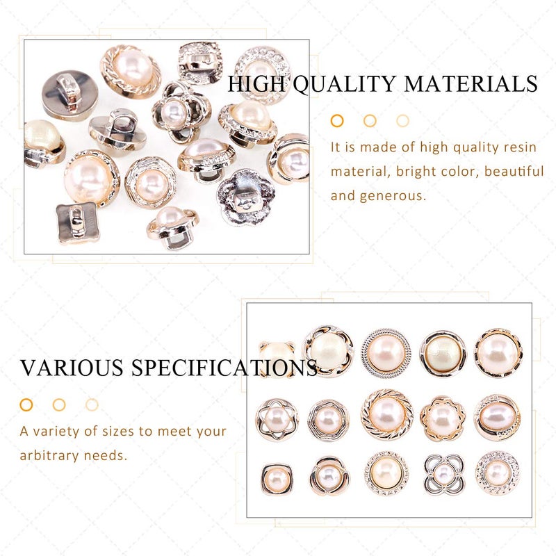 Rustark 150 Piece Assorted Pearl Buttons Resin White Pearl Shank Button 8mm 10mm 11mm Vintage Sewing Button Come with Storage Case for Crafts, Clothes, Wedding Dress and DIY Project - Image 3